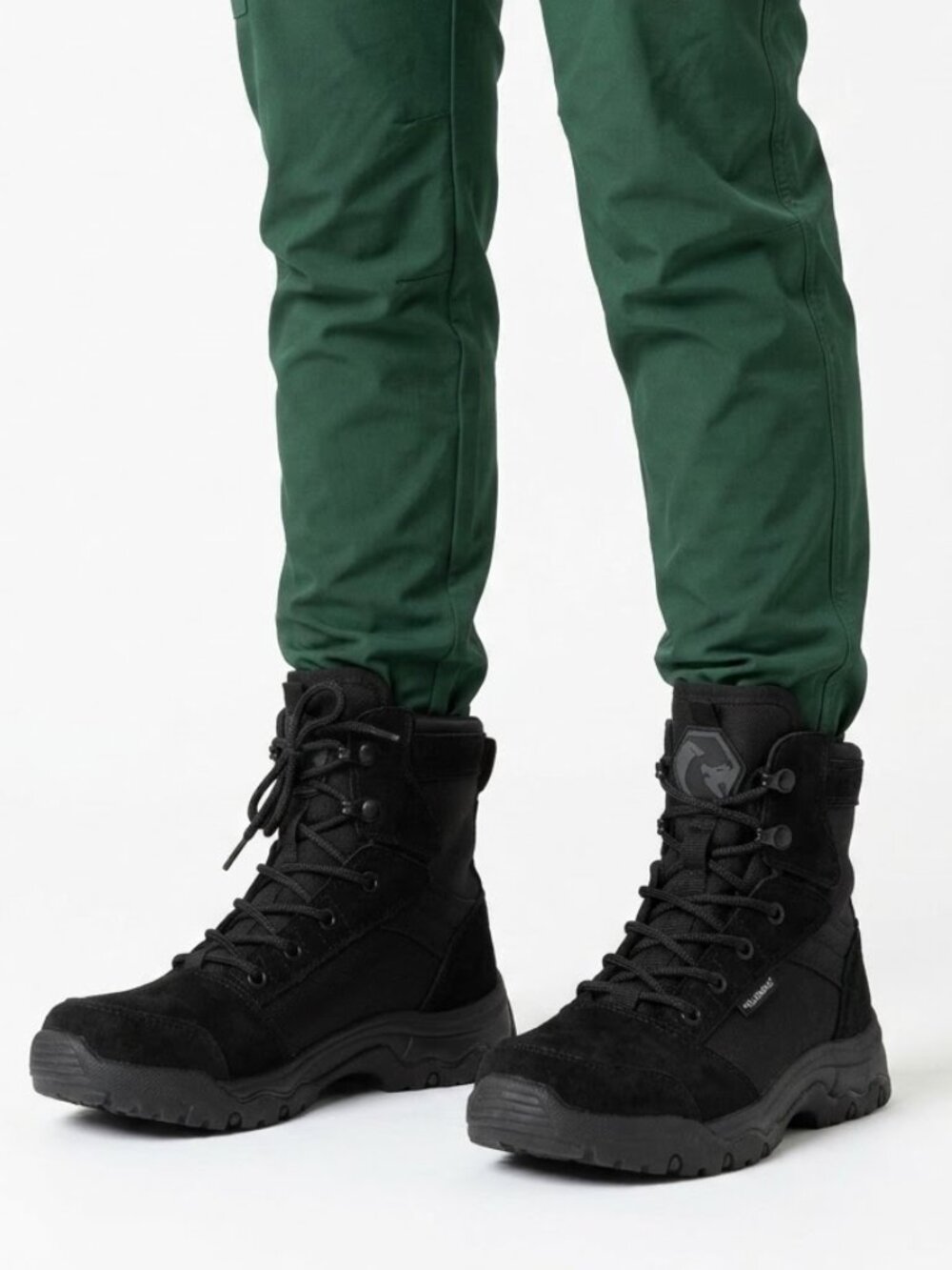 YELLOWOLF Black Gorpcore Tactical Hiking Boots High Top Cargo Women's US 8